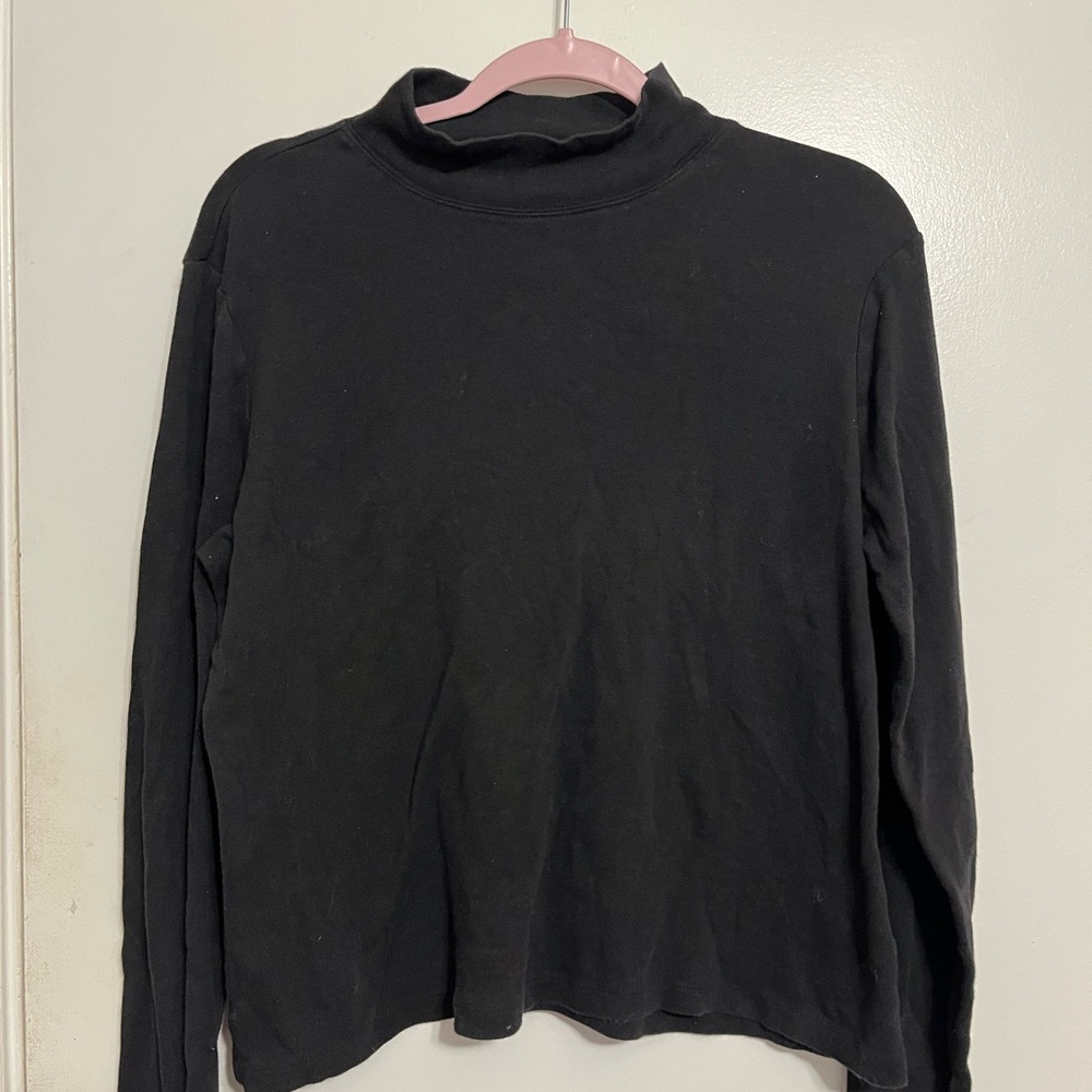 Laura Scott Black Long Sleeve Top